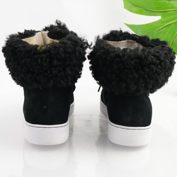 Vionic Womens Oak Boots Size 9 Black Suede Sherpa Lace Up Booties Sneaker Shoes - Picture 4 of 12